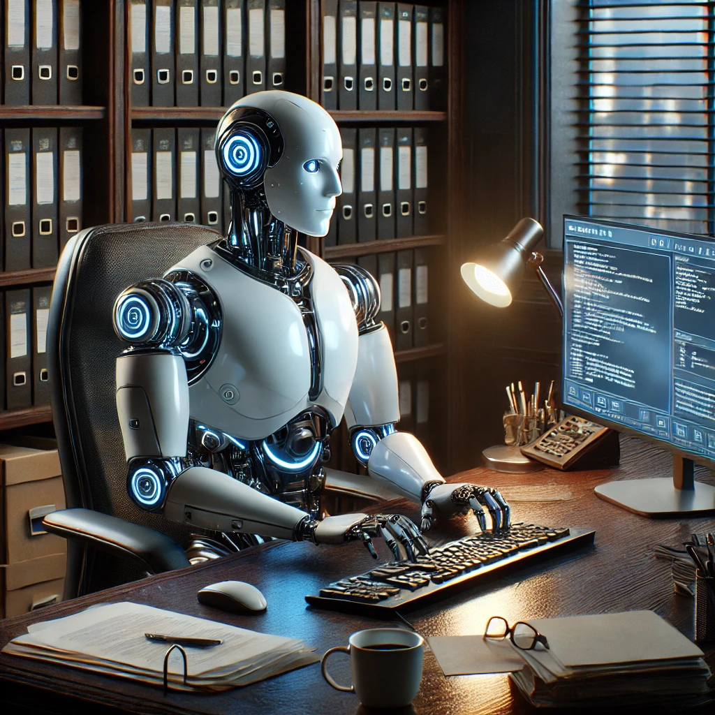 AI robot doing admin work